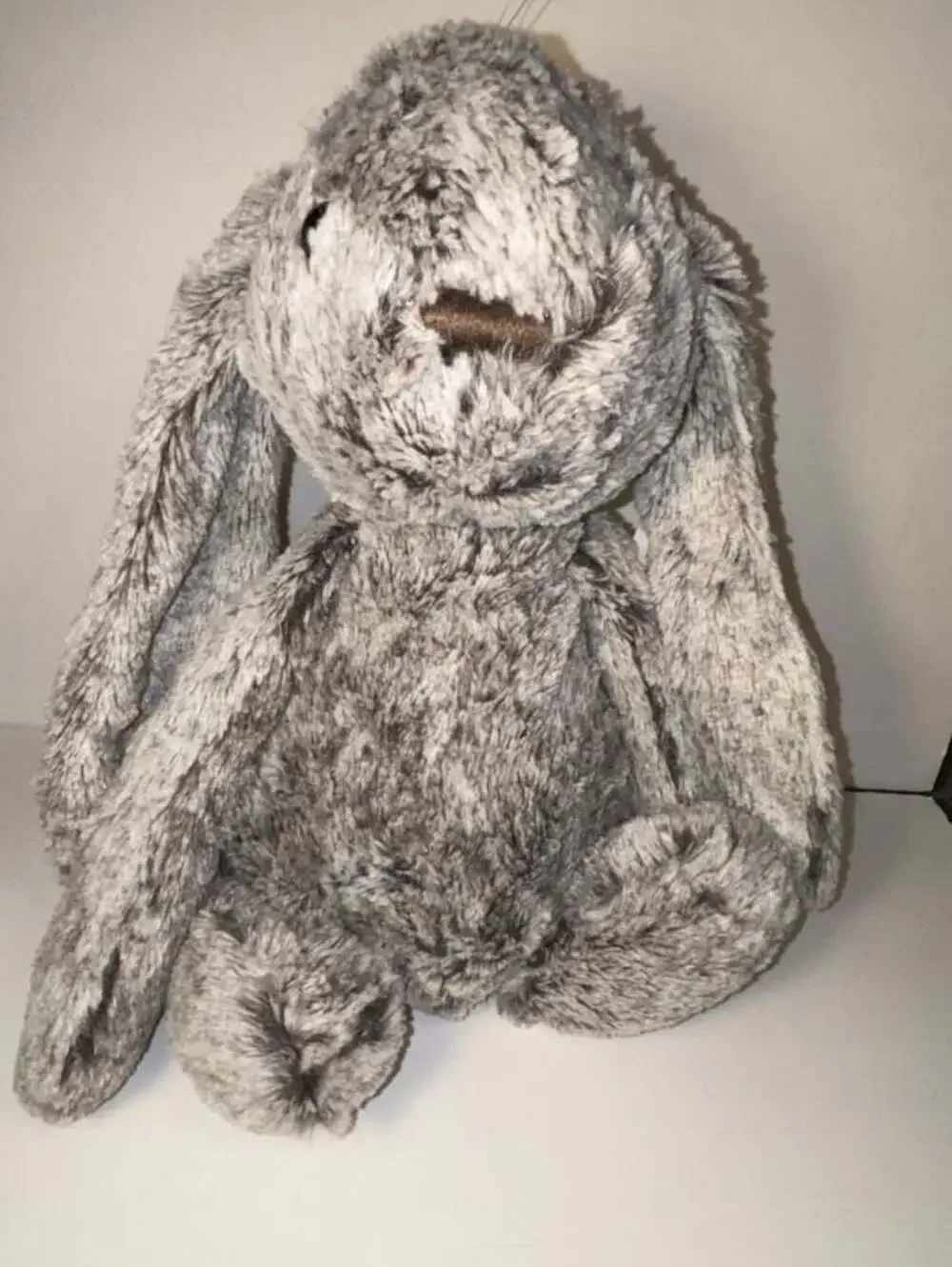 Burton + Burton Gray Speckled Plush Bunny Rabbit Stuffed Animal